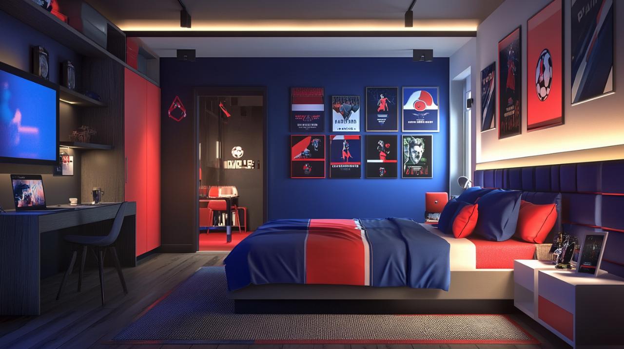 Transforma tu espacio: consejos para una decoración de habitación con los colores del PSG exitosa y relajante
